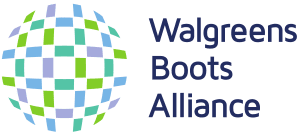 Walgreens Boot Alliance logo. On the right is a circle comprised of pastel purple, blue, and green lines around the perimeter and inside of the circle. On the right are the words 'Walgreens Boots Alliance' in blue lettering with each word on a new line.